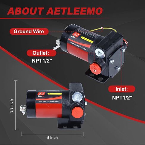 110V AC Gasoline Fuel Pump, Reversible Pumping for Gasoline, Diesel, Motor Oil, 3.7GPM Gasoline Transfer Pump in Saudi Arabia