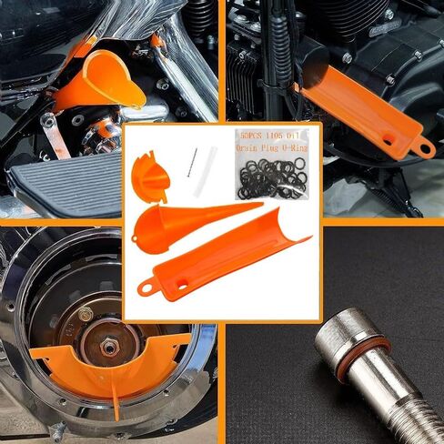 Oil Change Kit Tool, Oil Funnels Set for Harley Davidson Accessories, Motorcycle Primary Case Oil Funnel, 20PCS 11105 Drain Plug O-Ring in Saudi Arabia
