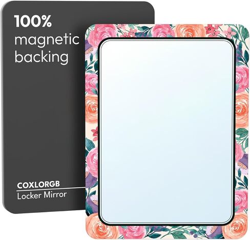 Locker Mirror Magnetic for School and Office, Strong Magnetic Mirror for Locker, Magnetic Locker Mirror with Colorful Design, Practical Locker Accessories, 1 Pack, 5 inxh x 7 inch in Saudi Arabia