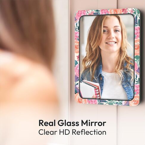 Locker Mirror Magnetic for School and Office, Strong Magnetic Mirror for Locker, Magnetic Locker Mirror with Colorful Design, Practical Locker Accessories, 1 Pack, 5 inxh x 7 inch in Saudi Arabia