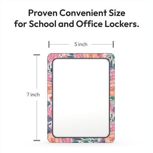Locker Mirror Magnetic for School and Office, Strong Magnetic Mirror for Locker, Magnetic Locker Mirror with Colorful Design, Practical Locker Accessories, 1 Pack, 5 inxh x 7 inch in Saudi Arabia