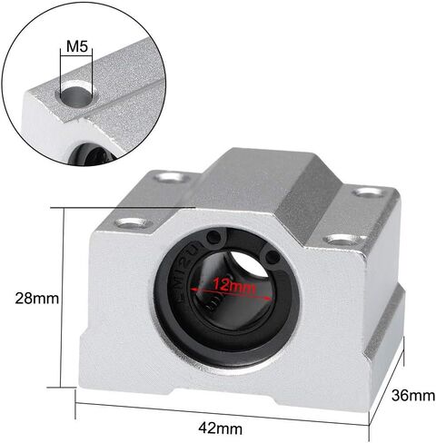 كتلة منزلق كروي الحركة الخطية، SCS8UU 8 مم وسادة كتلة مغلقة تحمل خطي من الألومنيوم جلبة خطية لدعم السكك الحديدية تحمل عمود التوجيه لأجزاء الطابعة ثلاثية الأبعاد باستخدام الحاسب الآلي 4 عبوات in Kuwait