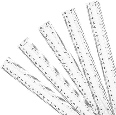 20 Pieces 12 Inch Transparent Rulers Plastic Rulers Straight Shatterproof Rulers for Kids Math Supplies Students School Office Measuring Tools (Multicolor) in Saudi Arabia