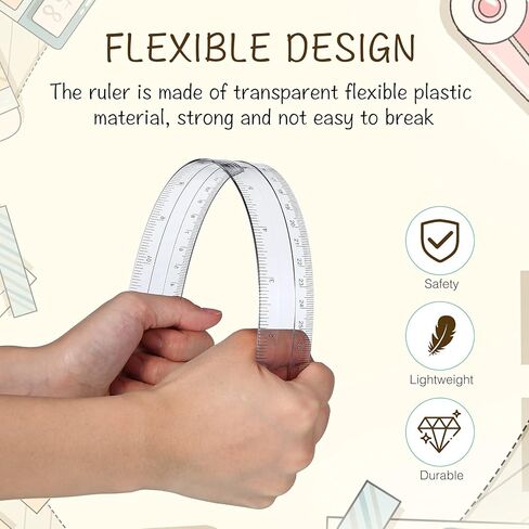 20 Pieces 12 Inch Transparent Rulers Plastic Rulers Straight Shatterproof Rulers for Kids Math Supplies Students School Office Measuring Tools (Multicolor) in Saudi Arabia