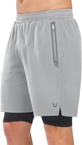 NORTHYARD Men's Mesh 2 in 1 Workout Running Shorts 7" Athletic Gym Shorts with Liner and Phone Pockets in Saudi Arabia
