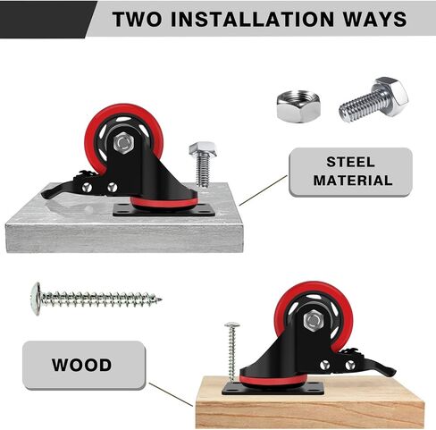 5 Inch Heavy Duty Casters Set of 4, Locking Industrial Casters with Brake, Swivel Top Plate Casters Wheels for Furniture and Workbench(Free Hardware Kits) in Saudi Arabia
