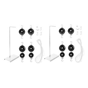 KICHOUSE 2 Sets Suite Pulley Block Dynamometer Learning Pulley Block kit Physics Experiment Pulley Block Base Pulley Block and Bracket Metal Science Experiment Pulley Block