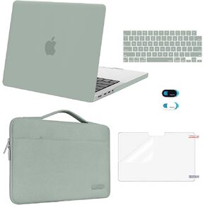 حافظة MOSISO متوافقة مع جهاز MacBook Pro مقاس 14 بوصة إصدار 2023 2022 2021 M3 A2918 A2992 M2 A2779 M1 A2442 Pro Max، حافظة صلبة بلاستيكية وحقيبة وغطاء لوحة المفاتيح وغطاء كاميرا الويب وواقي شاشة، أسود in Kuwait