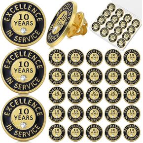 50 Pcs Year of Service Pin Employee Excellence Award Lapel Pin Performance Recognition Reward Anniversary Pin (4 Year)