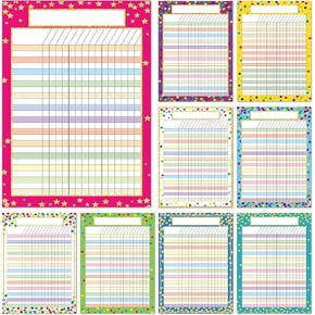 9 PCS Rustic Bloom Classroom Charts Succulents Classroom Incentive Chart Homework Data Charts Reward Chores Chart for Kids Behavior Learning Classroom School Attendance Homework Progress Tracking Pads in Kuwait