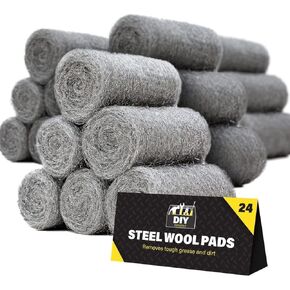24Pack Steel Wool for Mice Control | Wire Wool Mice Grade for Cleaning & Closing Small Holes Fine Wire Wool Rats Roll | Wire Wool for Wood Wire Wool for Metal Fine Steel Wool Rodent Control