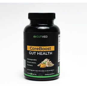 CoreBoost - Gut Health Supplement with Ashwagandha, Carom Seeds, Turmeric - Prebiotics and Probiotics for Women & Men - 2 Billion CFU - Best for Digestive Health, Bloating Relief, Gas Reduction