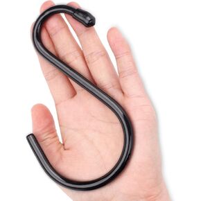 Antimbee 30 Pack Heavy Duty Large S Hooks,Black S Shaped Hooks with Rubber Coated,Closet Hooks for Hanging Plants,Clothes, Bags,Towels,Kitchen Utensil