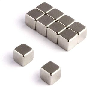 10 PCS Square Cube Magnets - 10x10x10mm Refrigerator Magnets Fridge Magnets Whiteboard Magnets Square Magnets Small Magnets for Office, Hobbies, Crafts, Science and School Classrooms, 3/8"x3/8"x3/8"