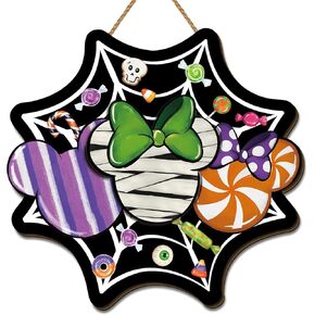 Halloween Decorations Halloween Cartoon Mouse Wooden Door Sign Gothic Pumpkin Door Decor Wreath Halloween Decorations and Supplies for Home Party