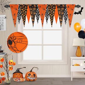 ASPMIZ Halloween Valance for Windows, Zigzag Orange and Purple Valance Curtains, Patchwork Swag Vlance Rod Pocket, Short Topper Window Curtain for Kitchen Fierplace Decor, 1 Panel, 54 x 18 Inch