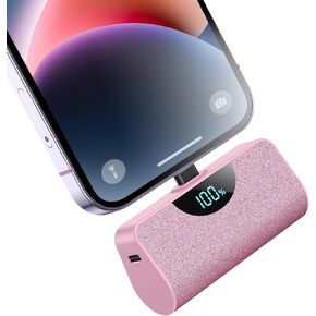 Mini Portable Charger Power Bank for iPhone, 5200mAh External Battery Charging Bank, 20W PD Fast Charging Battery Pack Portable Phone Charger for iPhone 14 Pro Max/14/13/12/11/XR/X/8/7/6/SE Series