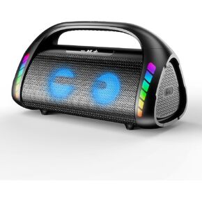 Bluetooth Speaker,100W Loud Speakers Bluetooth Wireless with Deep Bass, Portable Bluetooth Speakers Wireless with Power Bank, LED Lights,Waterproof, 24hours Playtime for Outdoor Home-LFS