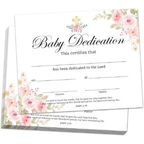 25 Modern Gold Greenery Baby Dedication Certificate, Child Dedication Certificate, Christening Baby Dedication Certificate, Church Baptism Gifts, 8x10 Inches - M385