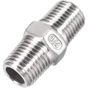 uxcell Stainless Steel 304 Cast Pipe Fittings Coupling 1/4 X 1/4 G Male