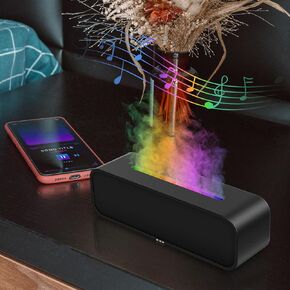 Sound Reactive Flame Air Diffuser Humidifier,7 Colors Aromatherapy Essential Oil Diffuser,Ultrasonic Aroma Humidifier with Timer for Home,Bedroom,Office,Yoga (Black, L)
