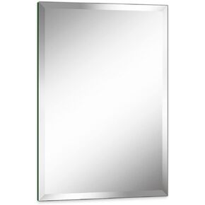 24"x36" Frameless Rectangle Wall Mirror with 1 inch Beveled Edge for Bathroom Vanity