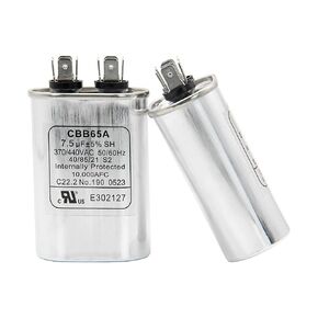 7.5 uF MFD ±5% Capacitor 370/440V CBB65 Oval Run Start 1499-5461 Capacitor Compatible with Fan Motor Condenser Straight Cool Heat Pump Air Conditioner Compressor, Also for AC Motor Run