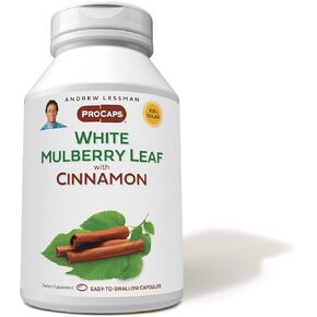 ANDREW LESSMAN White Mulberry Leaf with Cinnamon 60 Capsules - Standardized White Mulberry Leaf with Cinnamon Bark Extract.
