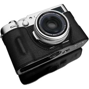 GARIZ Genuine Leather Camera Case for FUJIFILM X100VI HG-X100VIBK Black
