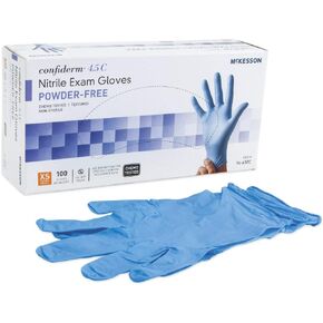 Mck46851310 - Exam Glove Mckesson Confiderm 4.5C Nonsterile Powder Free Nitrile Ambidextrous Textured Fingertips Blue Chemo Tested Large