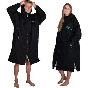 All Weather Surf Poncho Changing Robe| Water Wind Proof Thick Warm Cotton Wetsuit Robe for Surfing Scuba Wake Kite Board Swim (Weatherproof)