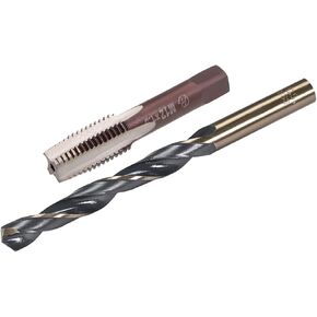 uxcell 1 Pair Metric Hand Tap M12 Thread 1.5 Pitch 4 Straight Flutes H2 Alloy Tool Steel,Straight Shank Twist Drill Bits 10.5mm HSS 4341 with 10.5mm Shank