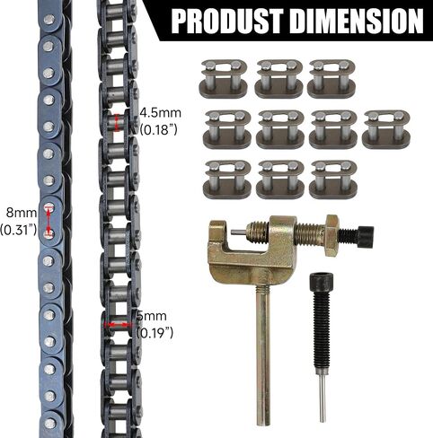 YOXUFA T8F Drive Chain 116 Links for 43cc 47cc 49cc 2-Stroke SSR SX50 Holeshot Coolster SYX Goped MotoTec APC Mini Chopper Super Pocket Dirt Bike 4 Wheeler ATV Quad Scooter Kid Mini Moto Heavy Duty in Saudi Arabia