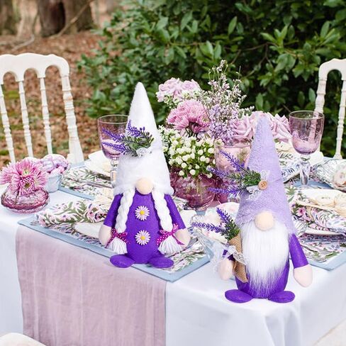 Summer Gnome Decorations for Home Lavender Decor Birthday Gifts Summer Gnomes Plush for Home Kitchen Tiered Tray Father‘s Day in Saudi Arabia