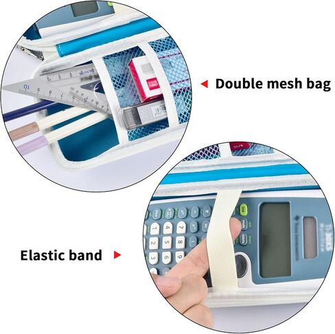 حافظة حاسبة سوداء لـ TI-30XS/TI-30XIIS/TI-30Xa/TI-36X Pro | غلاف EVA صلب، جيوب شبكية من طبقتين، حامل مرن، حزام معصم، 8.27 × 3.94 × 2.36 بوصة، حقيبة الامتحان المدرسي in Kuwait