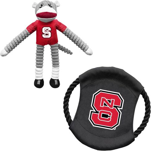 مجموعة ألعاب الحيوانات الأليفة من Littlearth للكبار من الجنسين NCAA Auburn Tigers Sock Monkey والقرص الطائر، لون الفريق، مقاس واحد in Kuwait