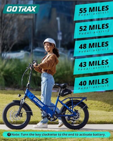 Gotrax F2V2 20" Electric Bike, Max Range 55 Miles & 20Mph Power by 500W, LCD Display & 5 Pedal-Assist Levels, 7-Speed Gear& Front Shock Absorber for Adult Folding Bike with all Accessories Lock&Mirror in Saudi Arabia