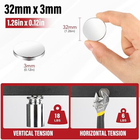 Kitchen Essentials,Super Strong Neodymium Magnet,Cocina Accesorios,Powerful Disc Magnets with Double-Sided Adhesive for Fridge,Craft,DIY,and Office Magnets,1.26Inch X 0.12Inch - 5Pcs in Saudi Arabia