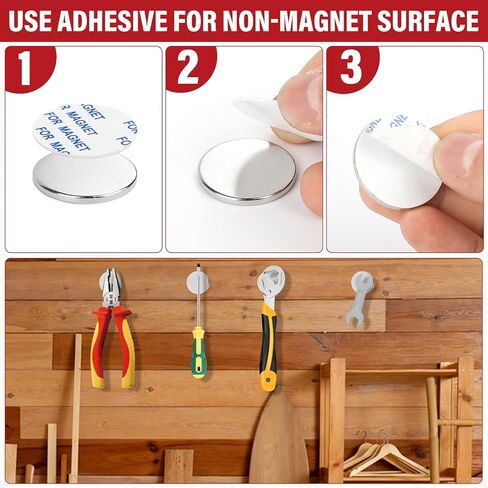Kitchen Essentials,Super Strong Neodymium Magnet,Cocina Accesorios,Powerful Disc Magnets with Double-Sided Adhesive for Fridge,Craft,DIY,and Office Magnets,1.26Inch X 0.12Inch - 5Pcs in Saudi Arabia