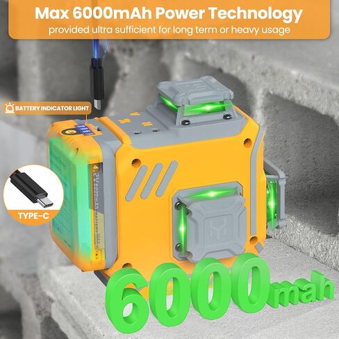 مستوى الليزر الذاتي التسوية، 4 × 360 درجة 16 خط أداة خط مستوى الليزر، 150 قدم شعاع أخضر عبر خط الليزر للبناء، التحكم عن بعد والتحكم في الموجات اليدوية in Saudi Arabia