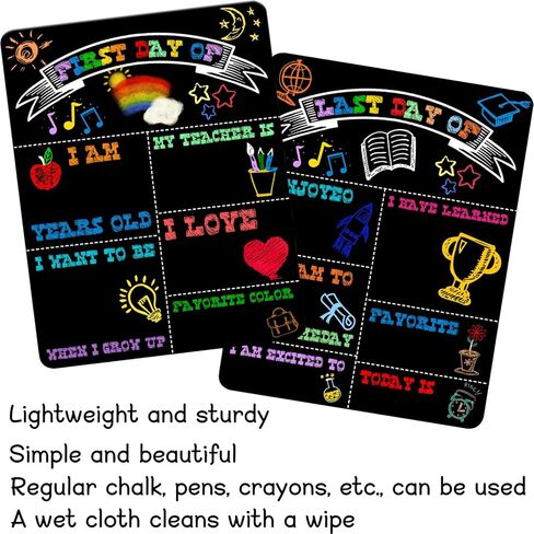CANIPHA First Last Day of School Board Chalkboard Signs, Double-Sided Reusable First Day School Sign & Last Day School Signs for Kids First and Last Day Back to School Wall Hanging (14x11inch) in Saudi Arabia