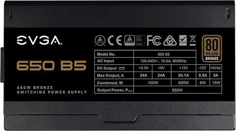 EVGA 750 B5, 80 Plus BRONZE 750W, Fully Modular, EVGA ECO Mode, 5 Year Warranty, Compact 150mm Size, Power Supply 220-B5-0750-V1 in Kuwait