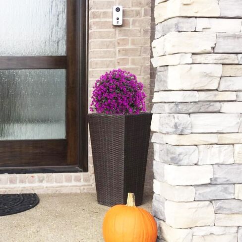22'' Topiary Trees Artificial Outdoor, Rose Artificial Outdoor Plants Decor, Artificial Bush Ball Tree UV Resistant, Set of 2 in Saudi Arabia