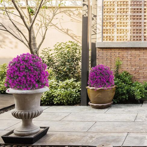 22'' Topiary Trees Artificial Outdoor, Rose Artificial Outdoor Plants Decor, Artificial Bush Ball Tree UV Resistant, Set of 2 in Saudi Arabia