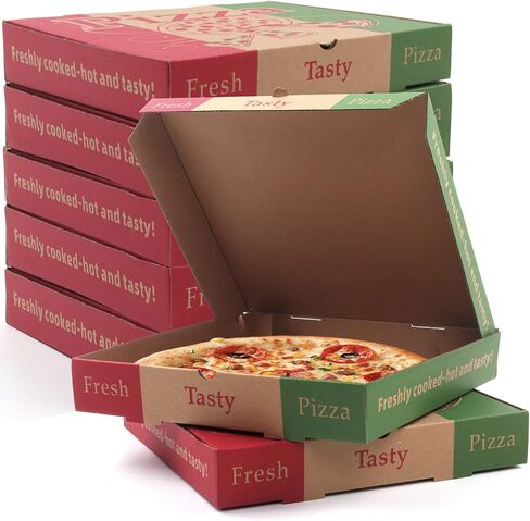 Rocutus Pizza Boxes,15 Pack Kraft Corrugated Pizza Boxes Pizza Containers Food Delivery Boxes,Take Out Containers Gift Packing Boxes Takeaway Mailing Shipping Storage Boxes (9 Inches) in Saudi Arabia