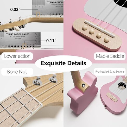 سوبرانو القيثارة، شكل أنيق مع مجموعة بيك جارد بيضاء من خشب التنوب مقاس 21.5 بوصة مع حقيبة أزعج، موالف رقمي، أوتار بديلة، 3 قطع جيتار، حزام، قماش، أخضر نعناعي، P005WGN in Kuwait