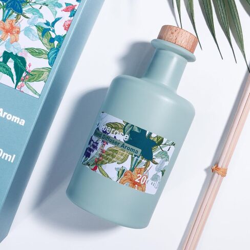 Reed Diffuser Set - Tuberose Essential Oil, 200ml/6.8fl oz Orange Blossom Floral Aroma Scented Oil, Sandalwood Aroma Aromatherapy, Home Fragrance with Rattan Sticks for Room Decor in Kuwait