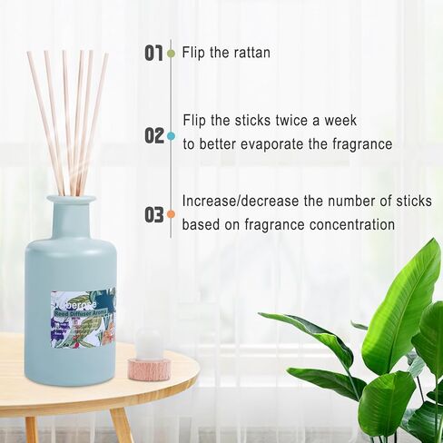 Reed Diffuser Set - Tuberose Essential Oil, 200ml/6.8fl oz Orange Blossom Floral Aroma Scented Oil, Sandalwood Aroma Aromatherapy, Home Fragrance with Rattan Sticks for Room Decor in Kuwait