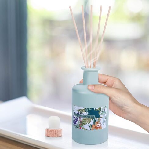 Reed Diffuser Set - Tuberose Essential Oil, 200ml/6.8fl oz Orange Blossom Floral Aroma Scented Oil, Sandalwood Aroma Aromatherapy, Home Fragrance with Rattan Sticks for Room Decor in Kuwait