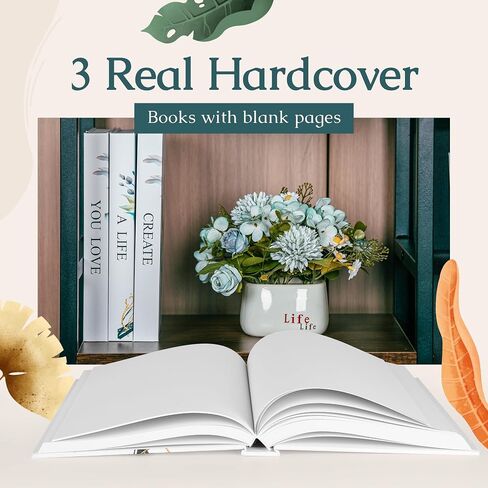 كتب عرض بغلاف مقوى مع عبارة "اصنع حياة تحبها" - 3 كتب مزخرفة، كتب حقيقية بصفحات فارغة - كتب ديكور المنزل لرف الكتب، أو طاولة المدخل، أو طاولة القهوة، أو مساحة المكتب in Saudi Arabia